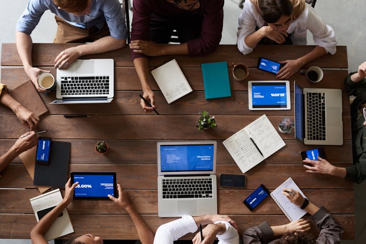 Business team analyzing market research case study